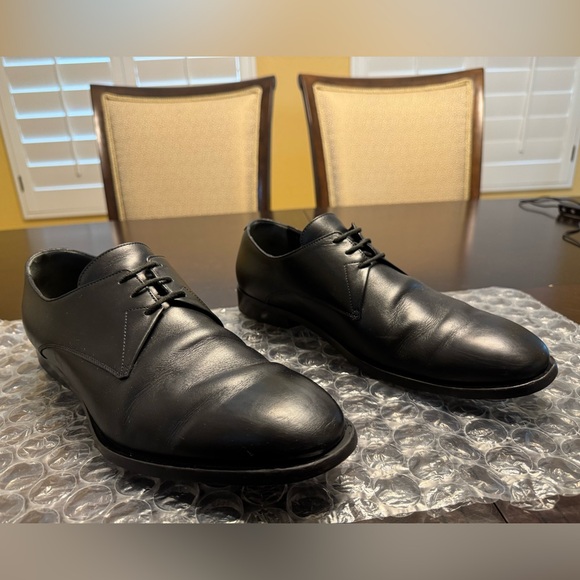 Authentic Balenciaga Black Leather Lace Up Dress Shoes Size 45 / US 12 - Picture 4 of 16